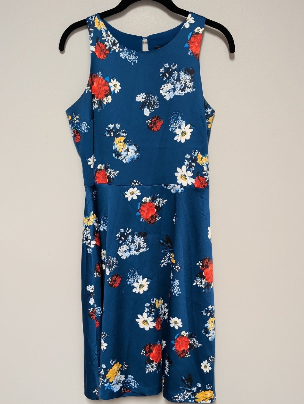 Banana Republic Blue Floral Sleeveless Midi Dress